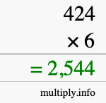 How to calculate 424 times 6 using long multiplication How to calculate 424 times 6 using long multiplication