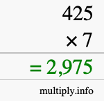 How to calculate 425 times 7 using long multiplication How to calculate 425 times 7 using long multiplication