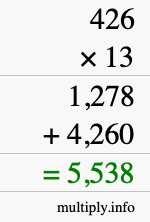 How to calculate 426 times 13 using long multiplication How to calculate 426 times 13 using long multiplication