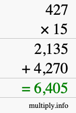 How to calculate 427 times 15 using long multiplication How to calculate 427 times 15 using long multiplication