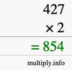 How to calculate 427 times 2 using long multiplication