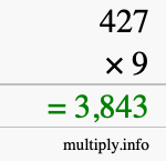 How to calculate 427 times 9 using long multiplication How to calculate 427 times 9 using long multiplication