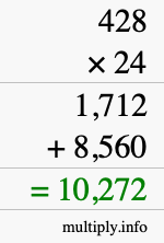 How to calculate 428 times 24 using long multiplication How to calculate 428 times 24 using long multiplication