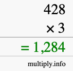 How to calculate 428 times 3 using long multiplication How to calculate 428 times 3 using long multiplication