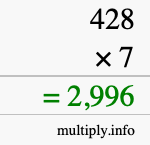 How to calculate 428 times 7 using long multiplication How to calculate 428 times 7 using long multiplication