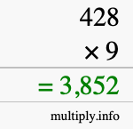 How to calculate 428 times 9 using long multiplication How to calculate 428 times 9 using long multiplication