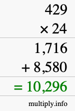How to calculate 429 times 24 using long multiplication How to calculate 429 times 24 using long multiplication