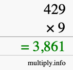 How to calculate 429 times 9 using long multiplication