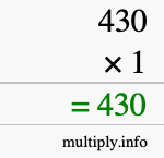 How to calculate 430 times 1 using long multiplication