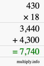 How to calculate 430 times 18 using long multiplication How to calculate 430 times 18 using long multiplication