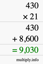 How to calculate 430 times 21 using long multiplication How to calculate 430 times 21 using long multiplication
