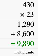How to calculate 430 times 23 using long multiplication How to calculate 430 times 23 using long multiplication