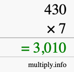 How to calculate 430 times 7 using long multiplication How to calculate 430 times 7 using long multiplication