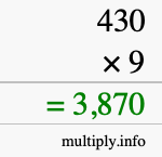 How to calculate 430 times 9 using long multiplication How to calculate 430 times 9 using long multiplication