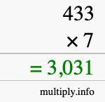 How to calculate 433 times 7 using long multiplication How to calculate 433 times 7 using long multiplication
