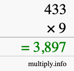How to calculate 433 times 9 using long multiplication How to calculate 433 times 9 using long multiplication