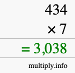 How to calculate 434 times 7 using long multiplication How to calculate 434 times 7 using long multiplication