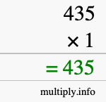 How to calculate 435 times 1 using long multiplication