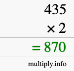 How to calculate 435 times 2 using long multiplication