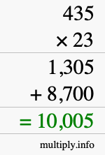 How to calculate 435 times 23 using long multiplication How to calculate 435 times 23 using long multiplication