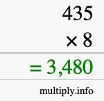 How to calculate 435 times 8 using long multiplication How to calculate 435 times 8 using long multiplication