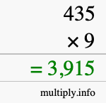 How to calculate 435 times 9 using long multiplication How to calculate 435 times 9 using long multiplication