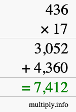 How to calculate 436 times 17 using long multiplication How to calculate 436 times 17 using long multiplication