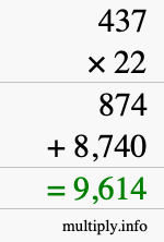 How to calculate 437 times 22 using long multiplication How to calculate 437 times 22 using long multiplication