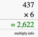 How to calculate 437 times 6 using long multiplication How to calculate 437 times 6 using long multiplication