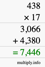 How to calculate 438 times 17 using long multiplication How to calculate 438 times 17 using long multiplication