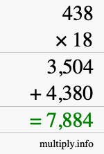 How to calculate 438 times 18 using long multiplication How to calculate 438 times 18 using long multiplication