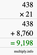 How to calculate 438 times 21 using long multiplication How to calculate 438 times 21 using long multiplication