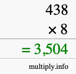 How to calculate 438 times 8 using long multiplication