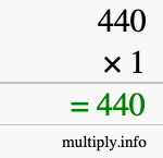 How to calculate 440 times 1 using long multiplication