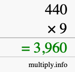 How to calculate 440 times 9 using long multiplication How to calculate 440 times 9 using long multiplication