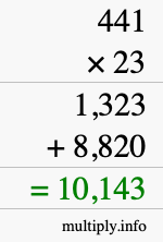 How to calculate 441 times 23 using long multiplication How to calculate 441 times 23 using long multiplication