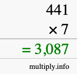 How to calculate 441 times 7 using long multiplication How to calculate 441 times 7 using long multiplication