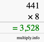 How to calculate 441 times 8 using long multiplication How to calculate 441 times 8 using long multiplication