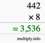 How to calculate 442 times 8 using long multiplication How to calculate 442 times 8 using long multiplication