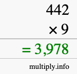 How to calculate 442 times 9 using long multiplication How to calculate 442 times 9 using long multiplication