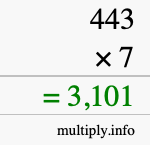 How to calculate 443 times 7 using long multiplication How to calculate 443 times 7 using long multiplication