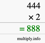 How to calculate 444 times 2 using long multiplication How to calculate 444 times 2 using long multiplication