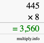How to calculate 445 times 8 using long multiplication How to calculate 445 times 8 using long multiplication