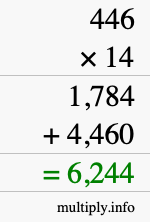 How to calculate 446 times 14 using long multiplication How to calculate 446 times 14 using long multiplication