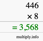 How to calculate 446 times 8 using long multiplication How to calculate 446 times 8 using long multiplication