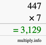 How to calculate 447 times 7 using long multiplication How to calculate 447 times 7 using long multiplication