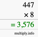 How to calculate 447 times 8 using long multiplication How to calculate 447 times 8 using long multiplication