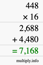 How to calculate 448 times 16 using long multiplication How to calculate 448 times 16 using long multiplication