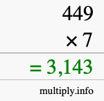 How to calculate 449 times 7 using long multiplication How to calculate 449 times 7 using long multiplication