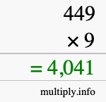 How to calculate 449 times 9 using long multiplication